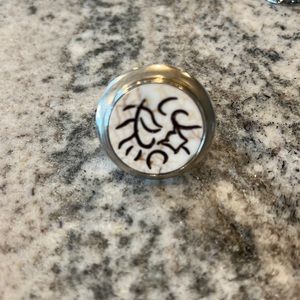 Silpada Ring Sterling Silver .925 Carved jasper